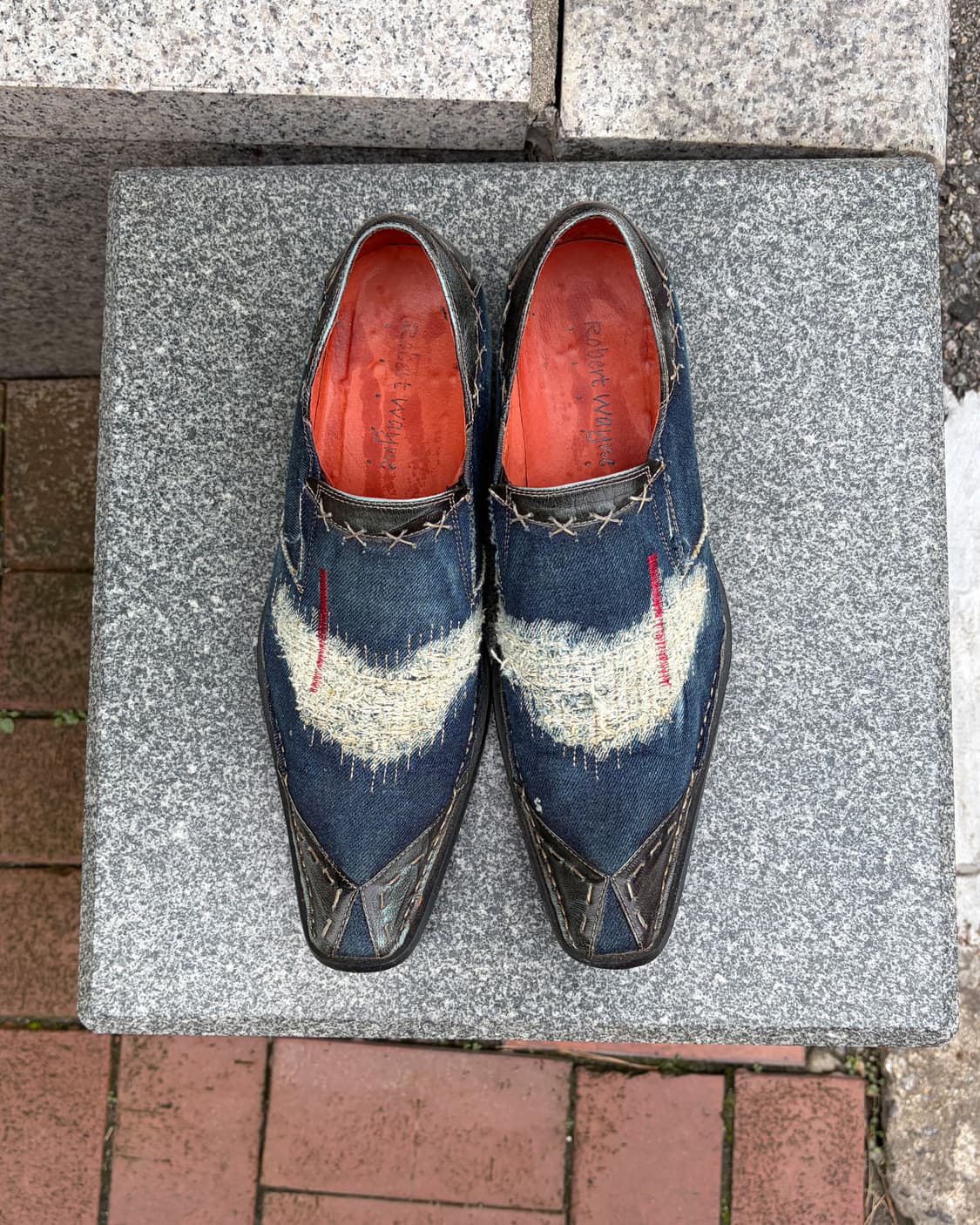 빈티지 데님 스퀘어토 드레스 슈즈 상품이미지4