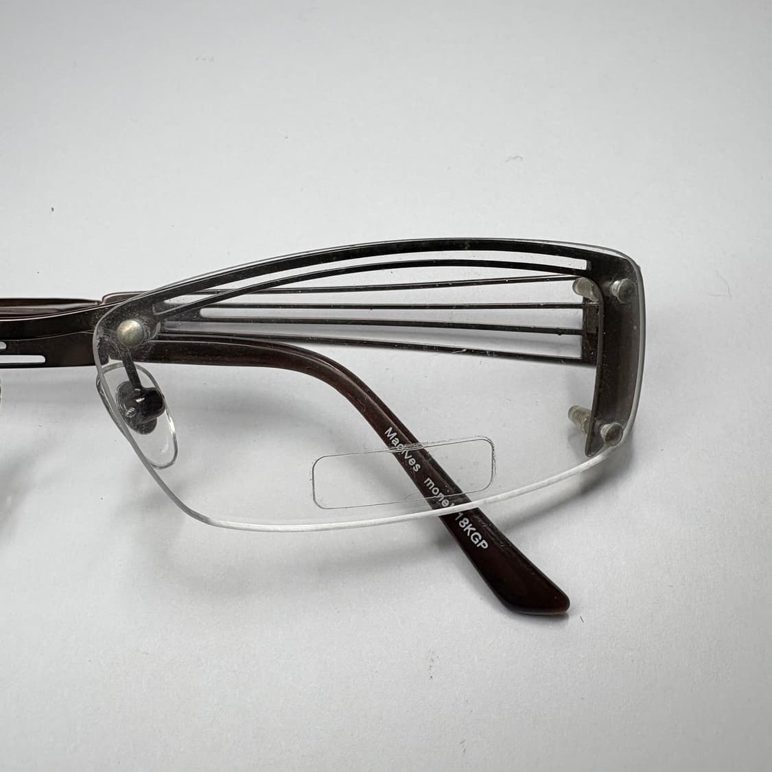빈티지 긱시크 안경 Y2K(멀티 라인 테크니컬 하프림) 상품이미지2
