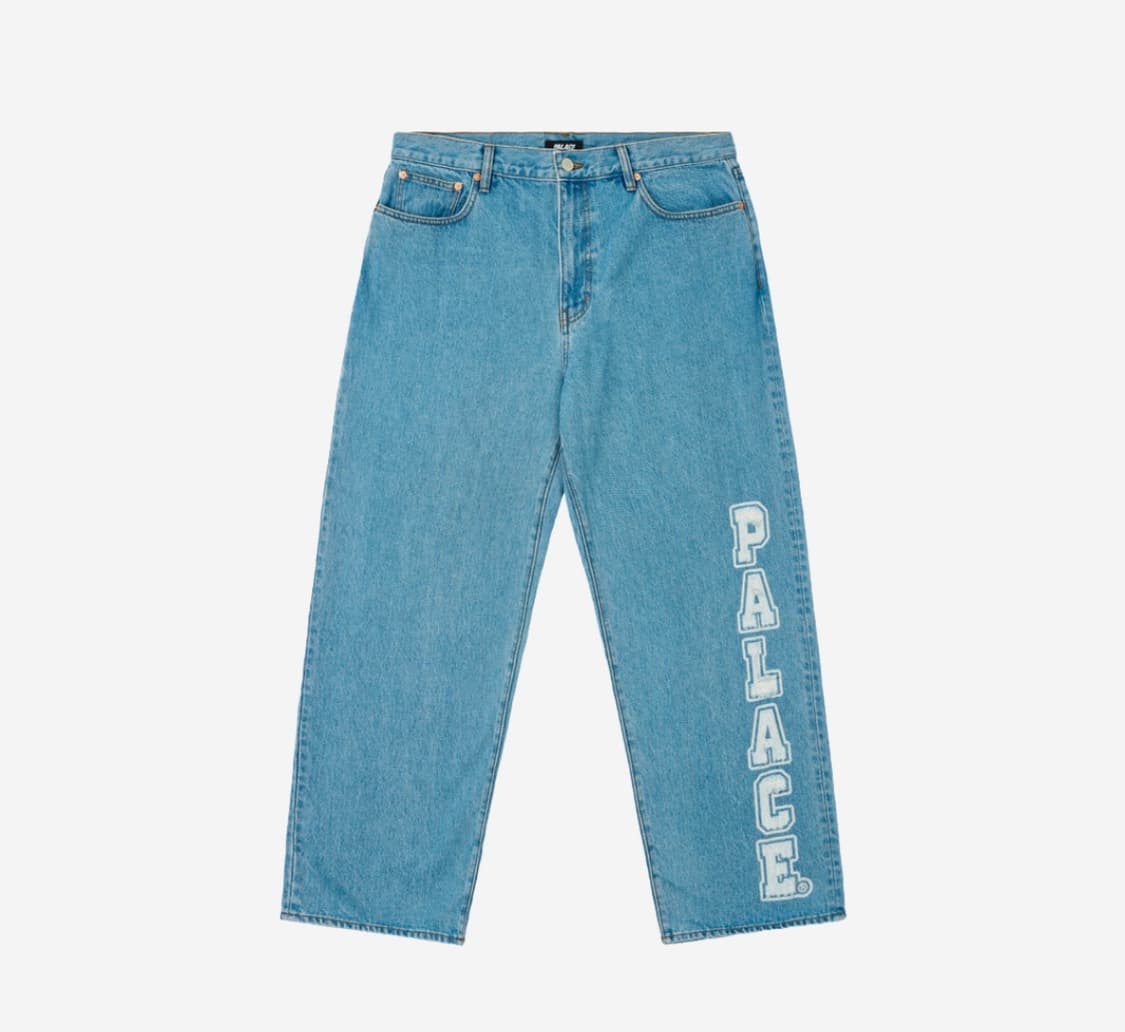 [36] 팔라스 24fw p90 컬리지 스트레스 배기 진 스톤 워시 상품이미지1