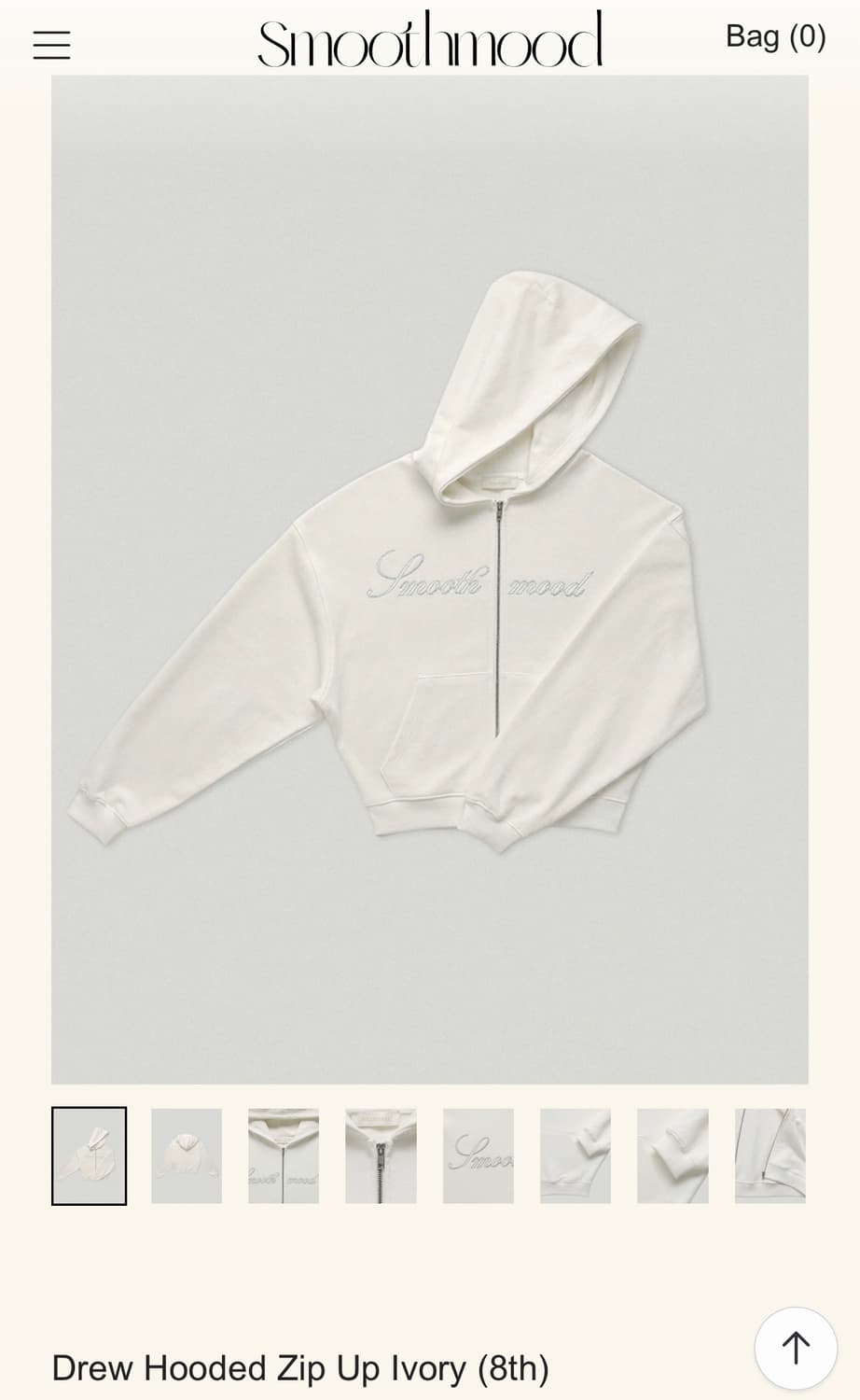 스무드무드 Drew Hooded Zip Up Ivory  상품이미지6