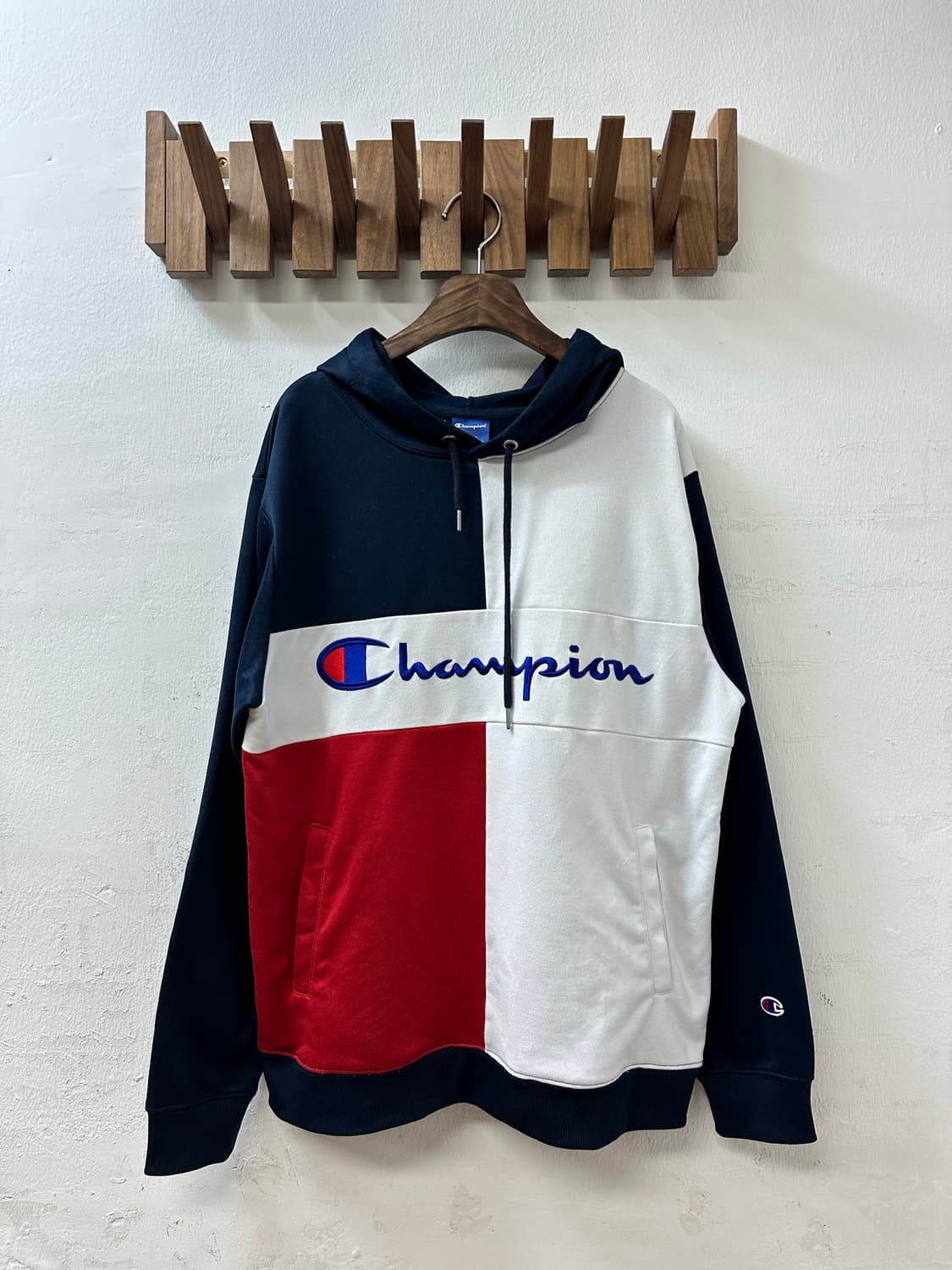 일본빈티지 Jpn champion 챔피온 컬러 배색 로고 후드티 상품이미지1
