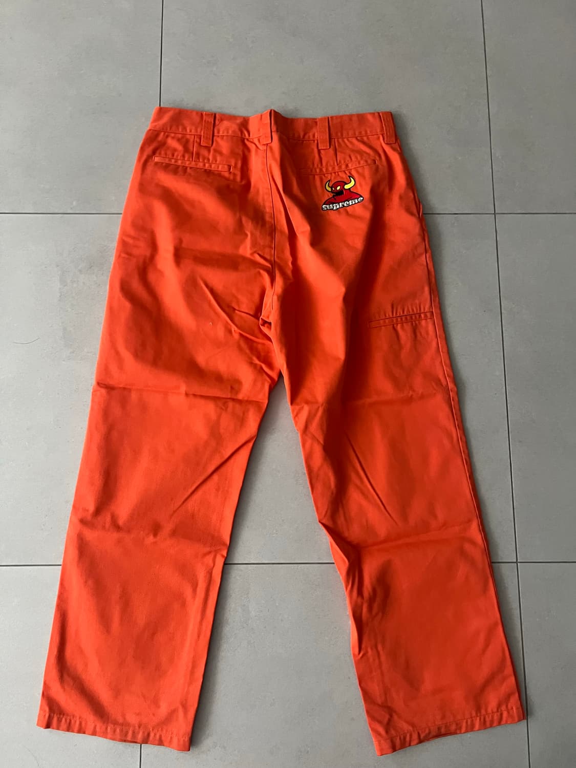 슈프림 x 토이머신 워크팬츠 오렌지 34 상품이미지3