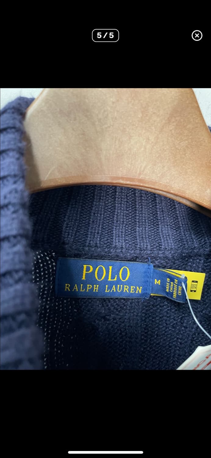 폴로랄프로렌 코튼 케이블 네이비 하프집업 스웨터 A3007 상품이미지5