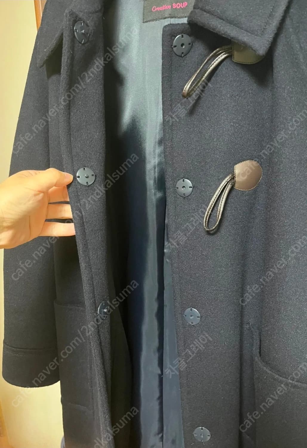 Soup  떡볶이 디테일  더플 발마칸 울 코트 free 상품이미지5