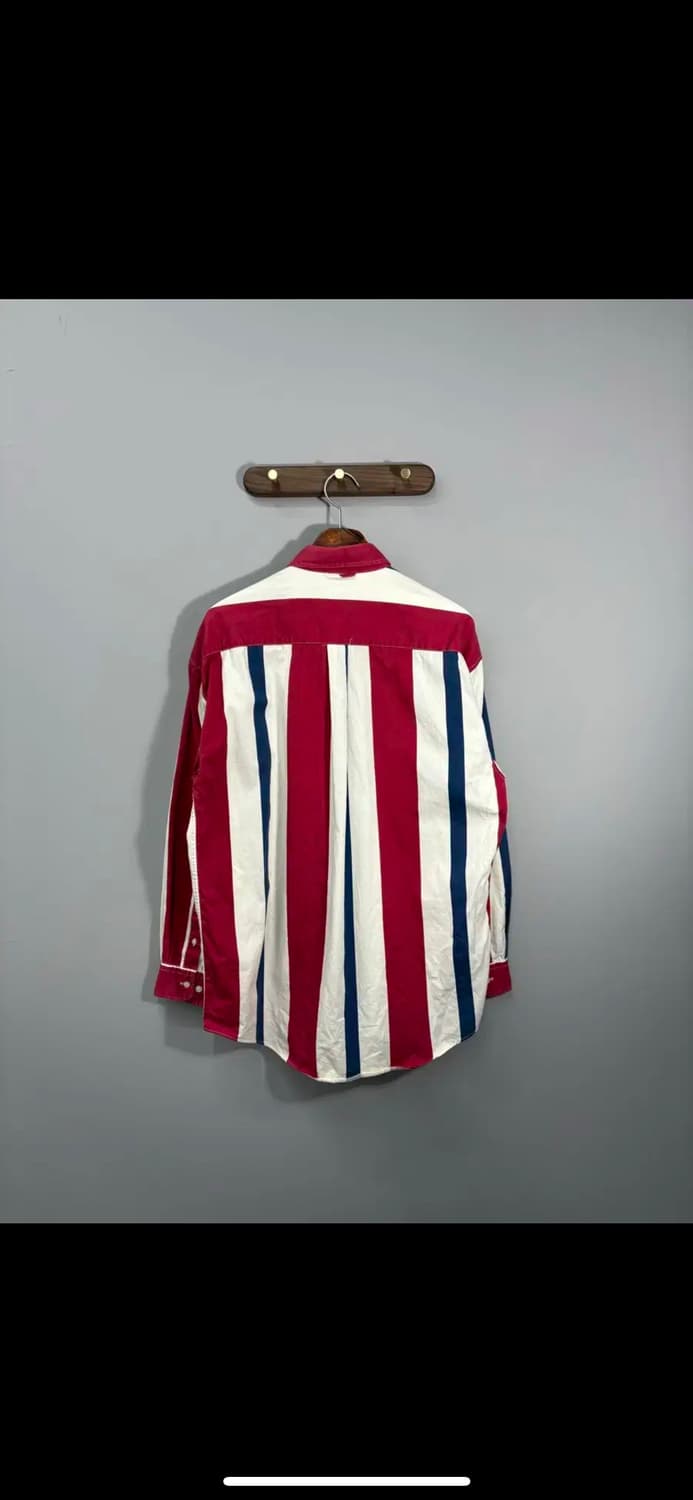 타미힐피거 자수로고 포켓 스트라이프 카라넥 셔츠 H1143 상품이미지5