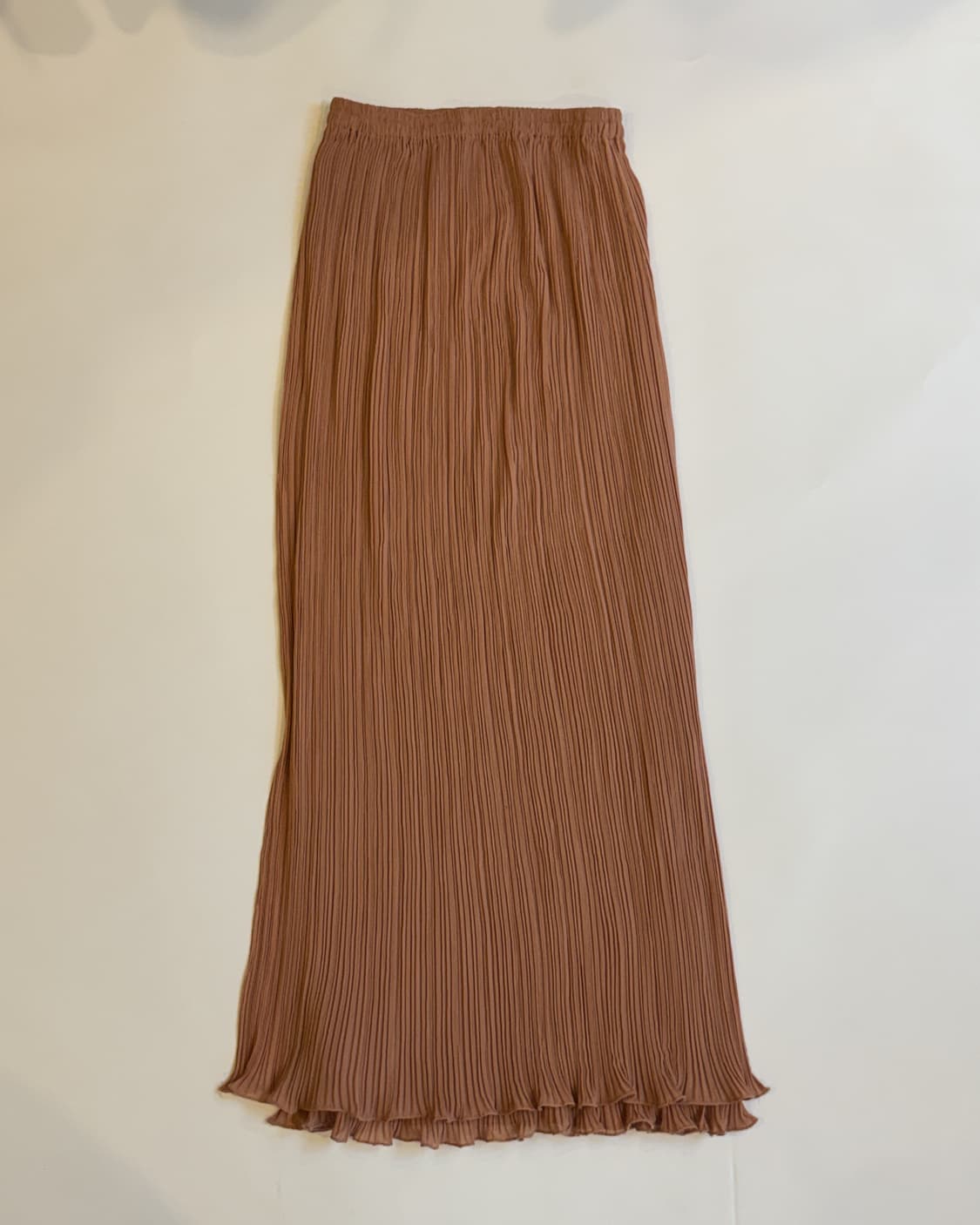 Brown Pleated Flared Maxi Skirt 상품이미지1