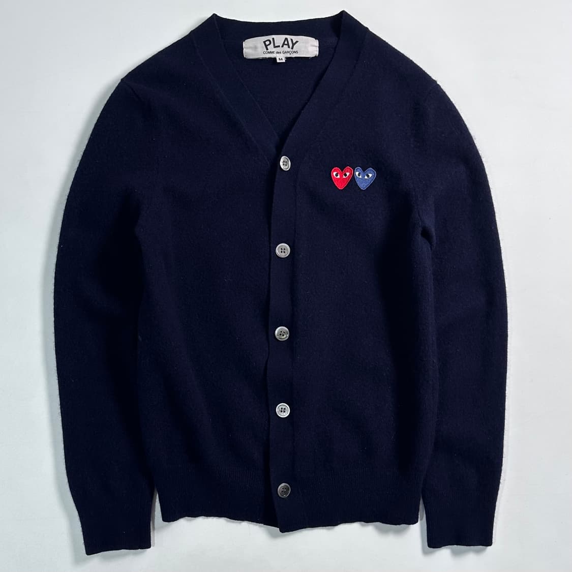 꼼데가르송 더블하트 울 가디건 상품이미지1
