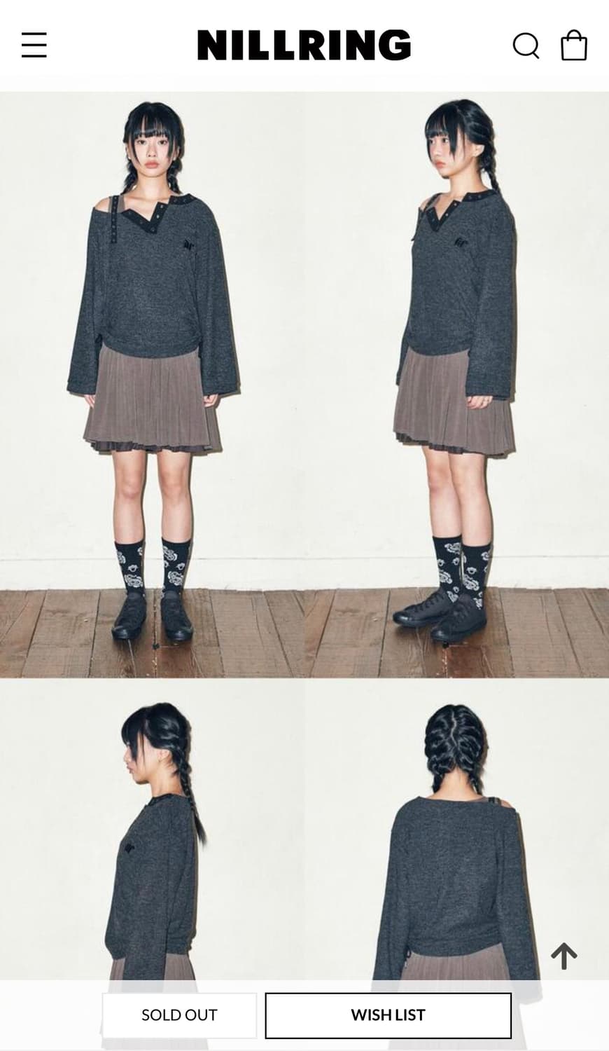 닐링 Half off shoulder Long sleeve 상품이미지2