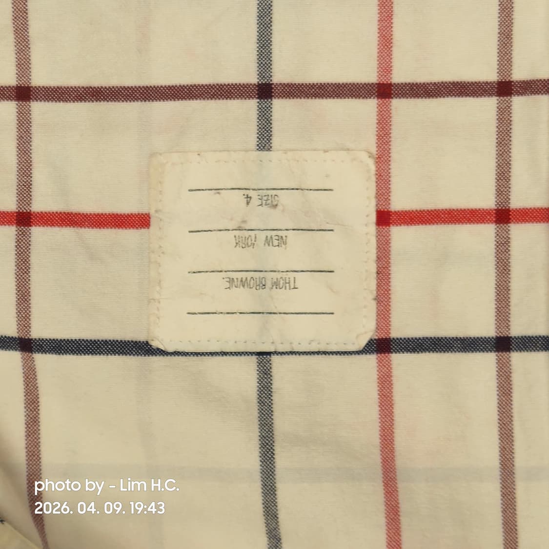 톰브라운 체크 화이트 남방  L 상품이미지3