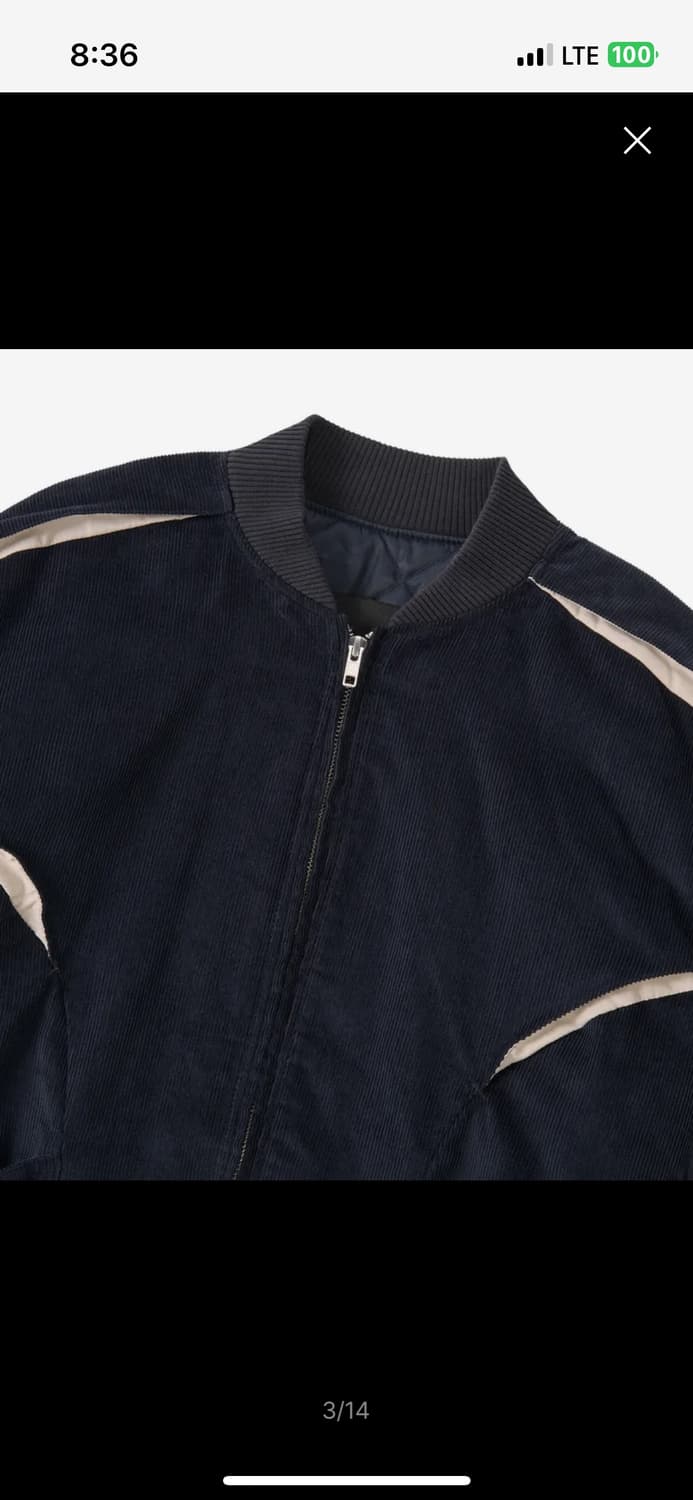 우알롱 Corduroy Contrast Quilted Blouson -  상품이미지4