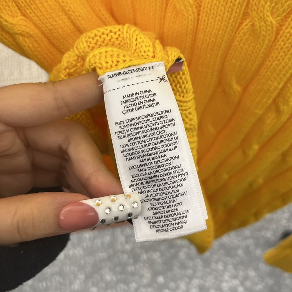 폴로 랄프로렌 레트로 대장핏 옐로우 꽈배기 니트 M C10137 상품이미지6