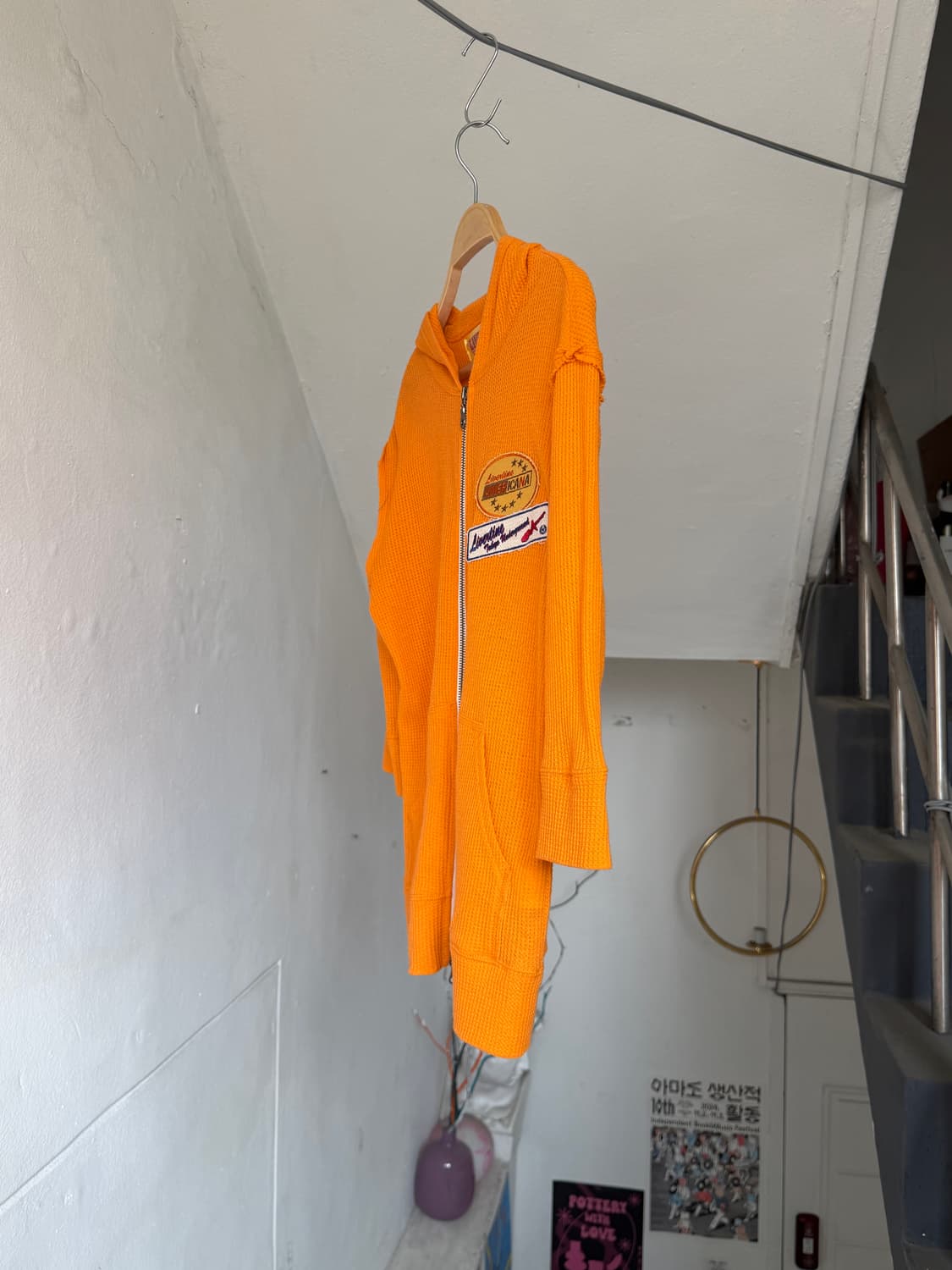 와플 7부 오렌지 2way 후드집업 상품이미지4