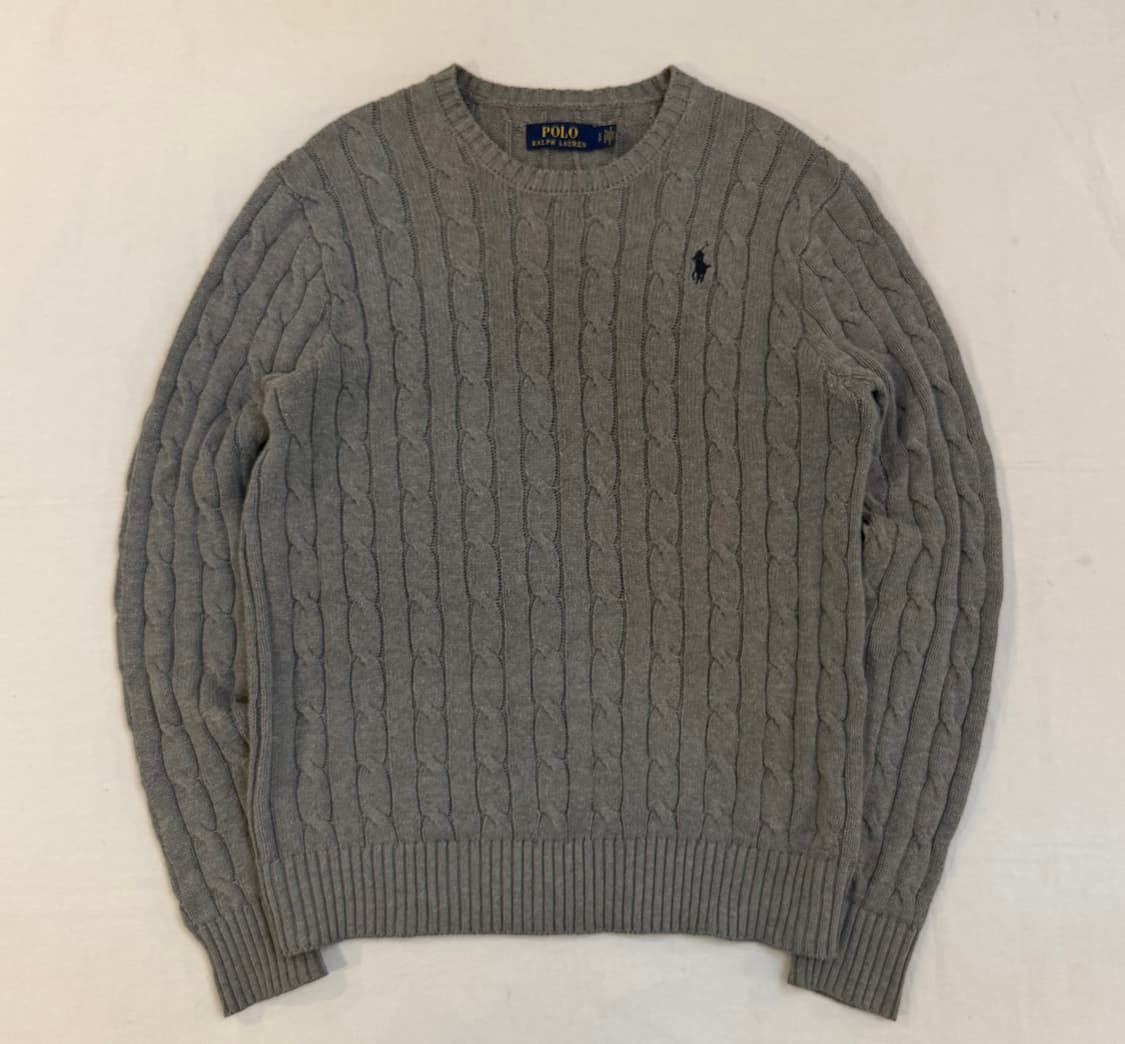 폴로 랄프로렌 꽈배기 케이블 니트 그레이 상품이미지1