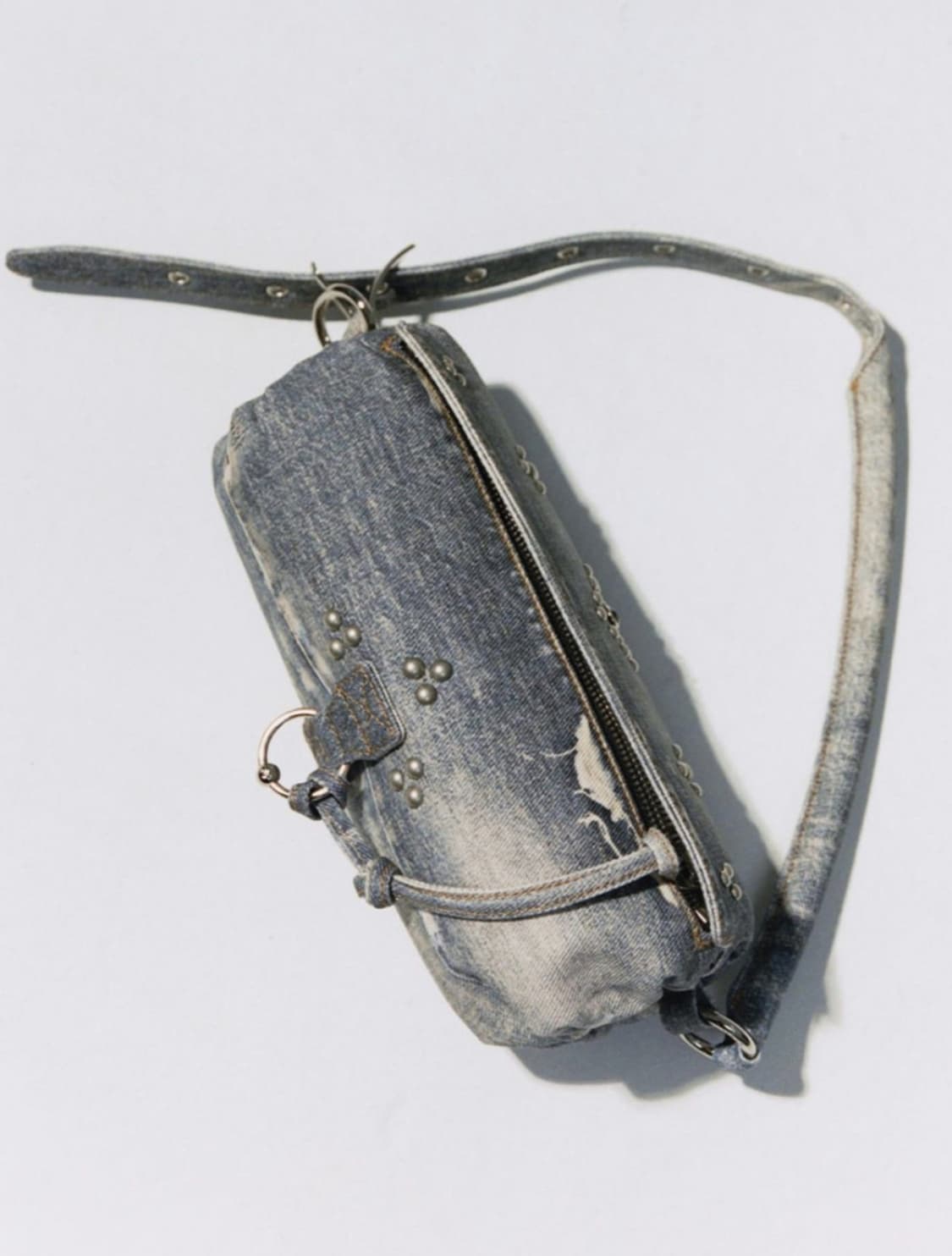 오픈와이와이 진 이펙트 필로우 핸들 백 데님 블루 상품이미지2