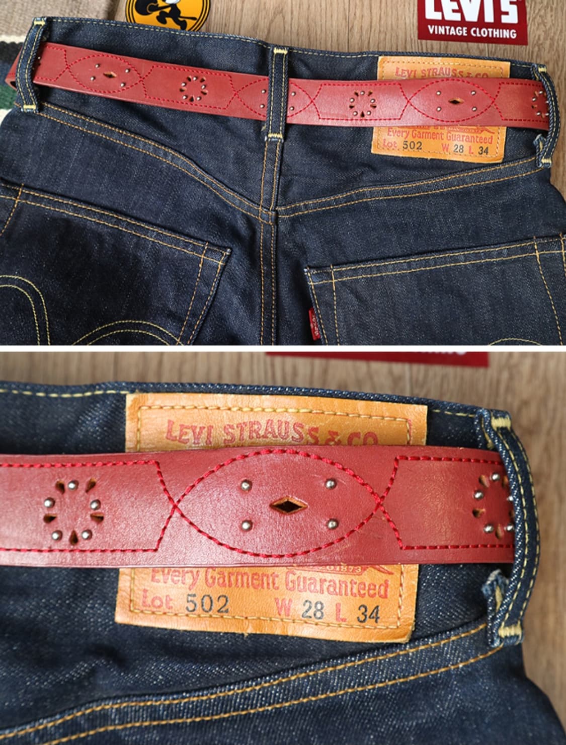 
빈티지 소가죽 벨트 29-32 상품이미지8