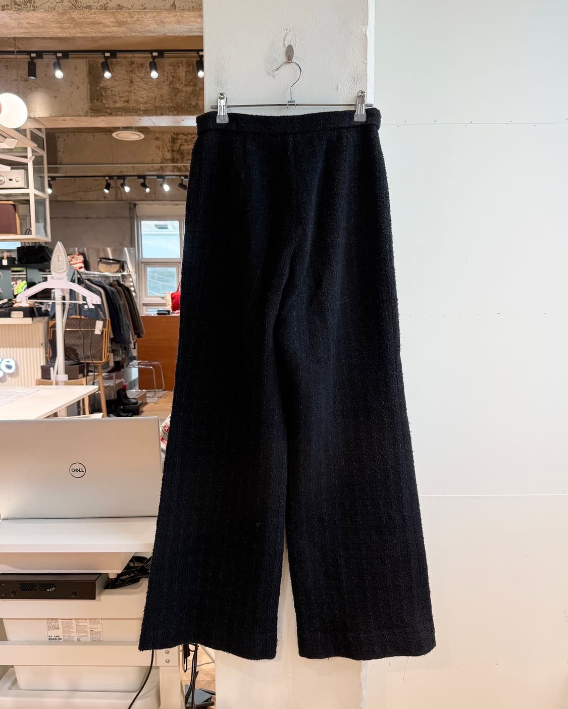 샤넬 유니폼 블랙 체크 트위드 팬츠  상품이미지5