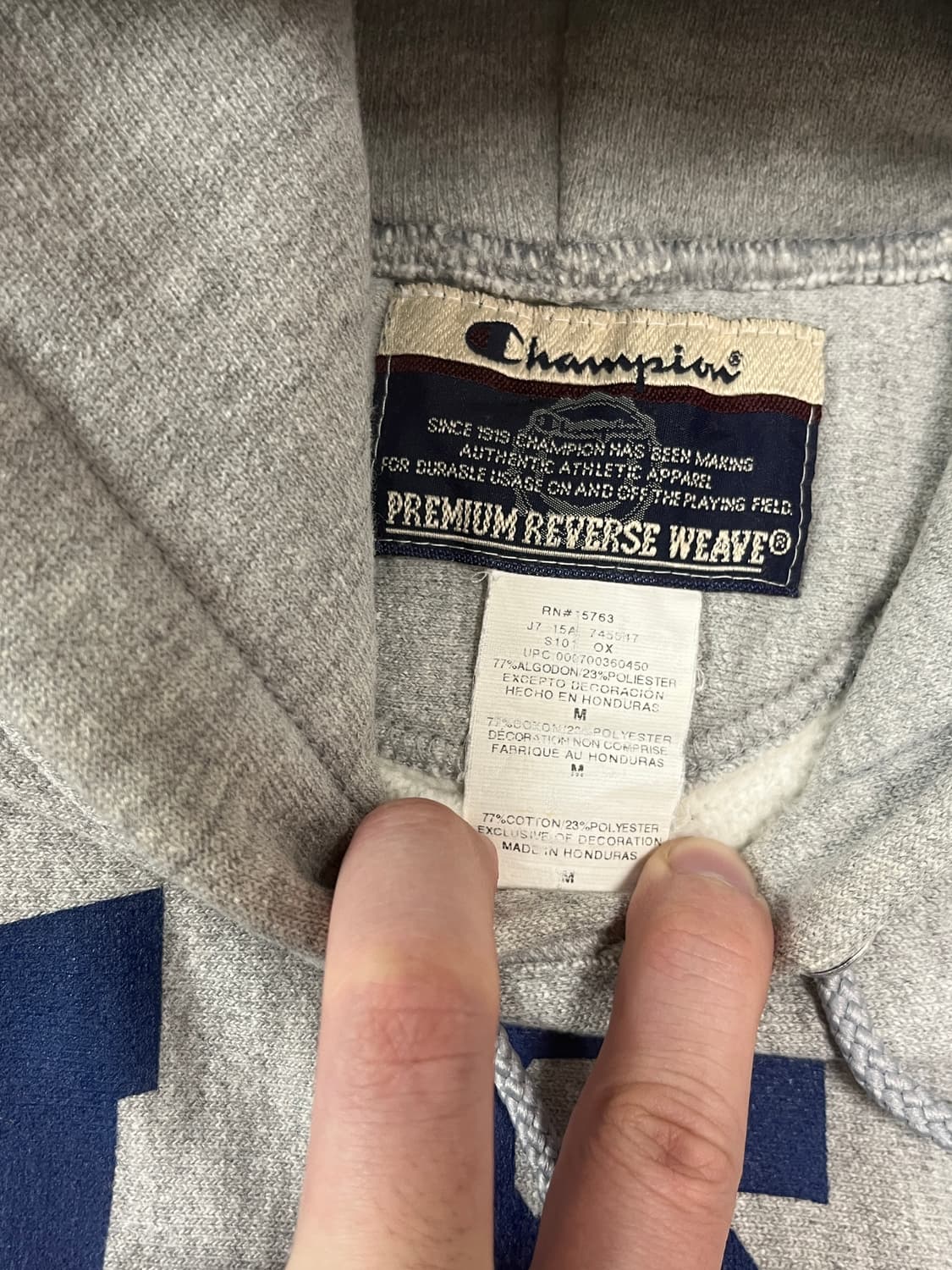 [M] 00s 챔피온 USA 리버스위브 후드티 그레이 상품이미지2