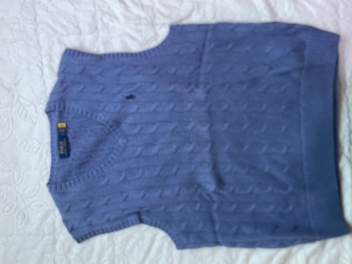 폴로 랄프 로렌 케이블 니트 코튼 V넥 스웨터 베스트  상품이미지2