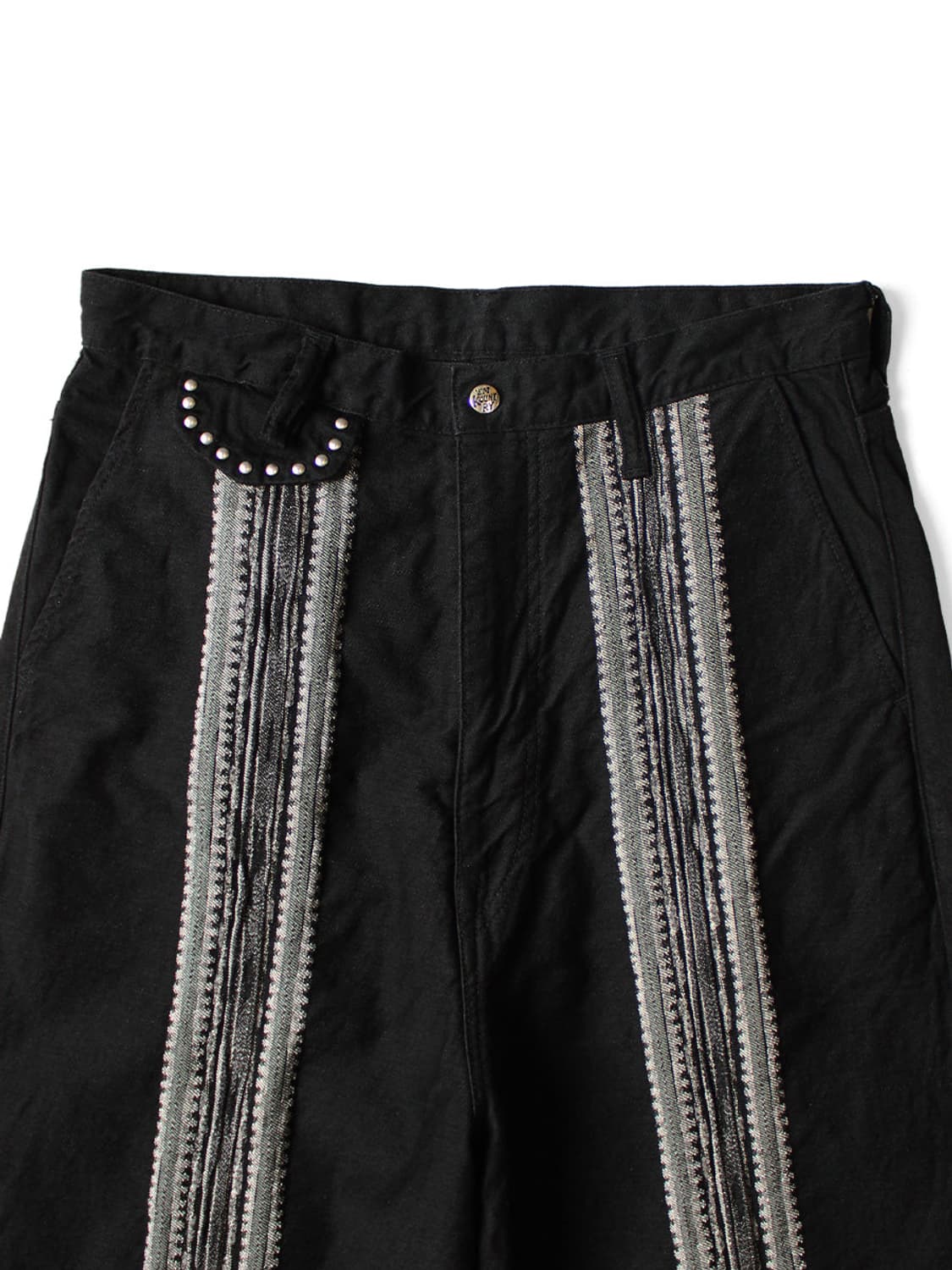 캐피탈 12온즈 애로우 패턴 자카드 데님 포트 배기 팬츠 블랙 팝니다. 상품이미지2