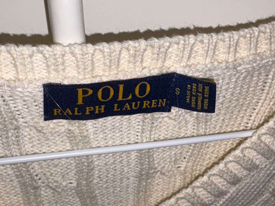 폴로 케이블 브이넥니트 아이보리 상품이미지2