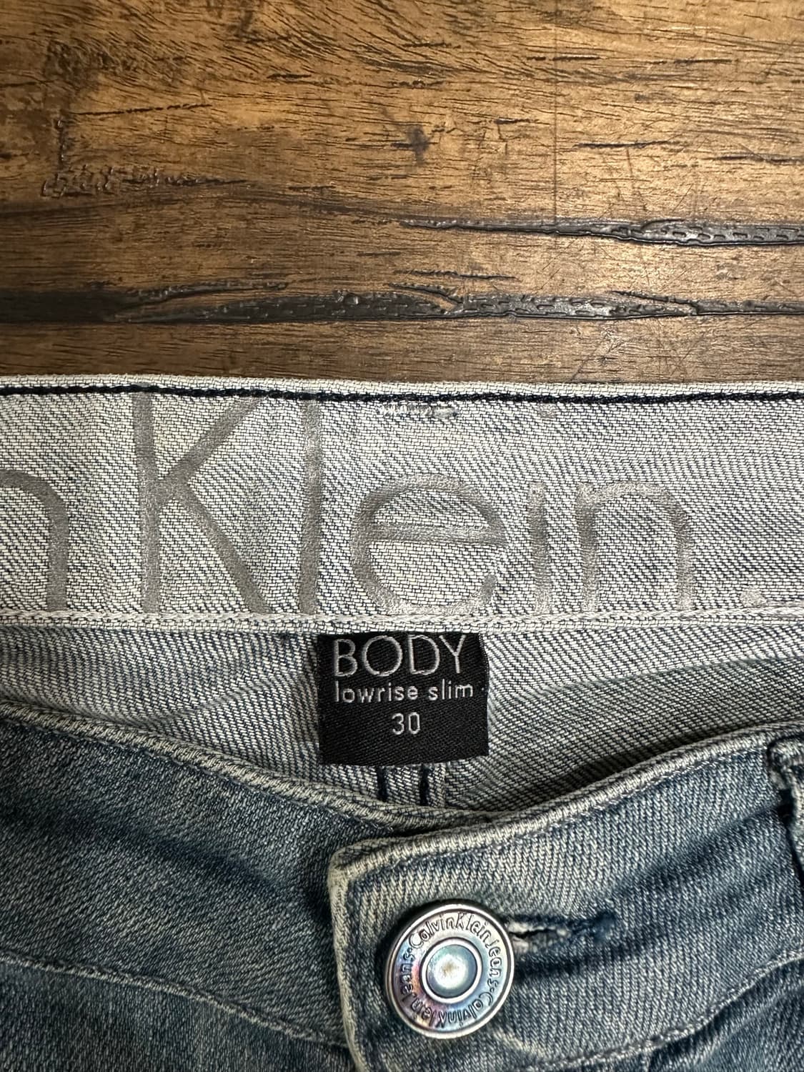 캘빈클라인 진스 BODY 로우라이즈 슬림 데님 팬츠 30 연청 Y2K 상품이미지4