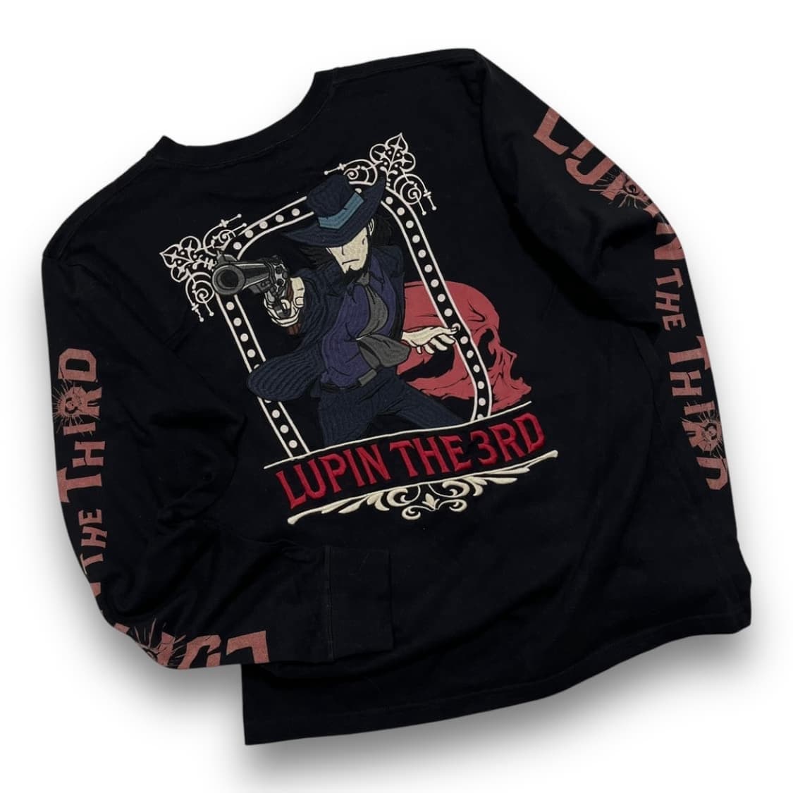 일본 ‘루팡 3세’ 리볼버 자수 다크 빈티지 롱 슬리브 상품이미지1