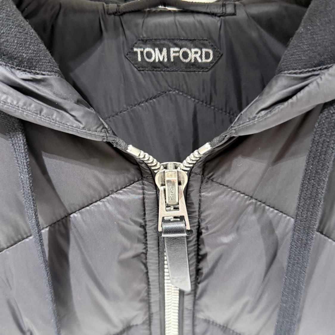 (S+/52) / 톰포드 레더트리밍 블랙 후드 조끼 패딩 상품이미지2