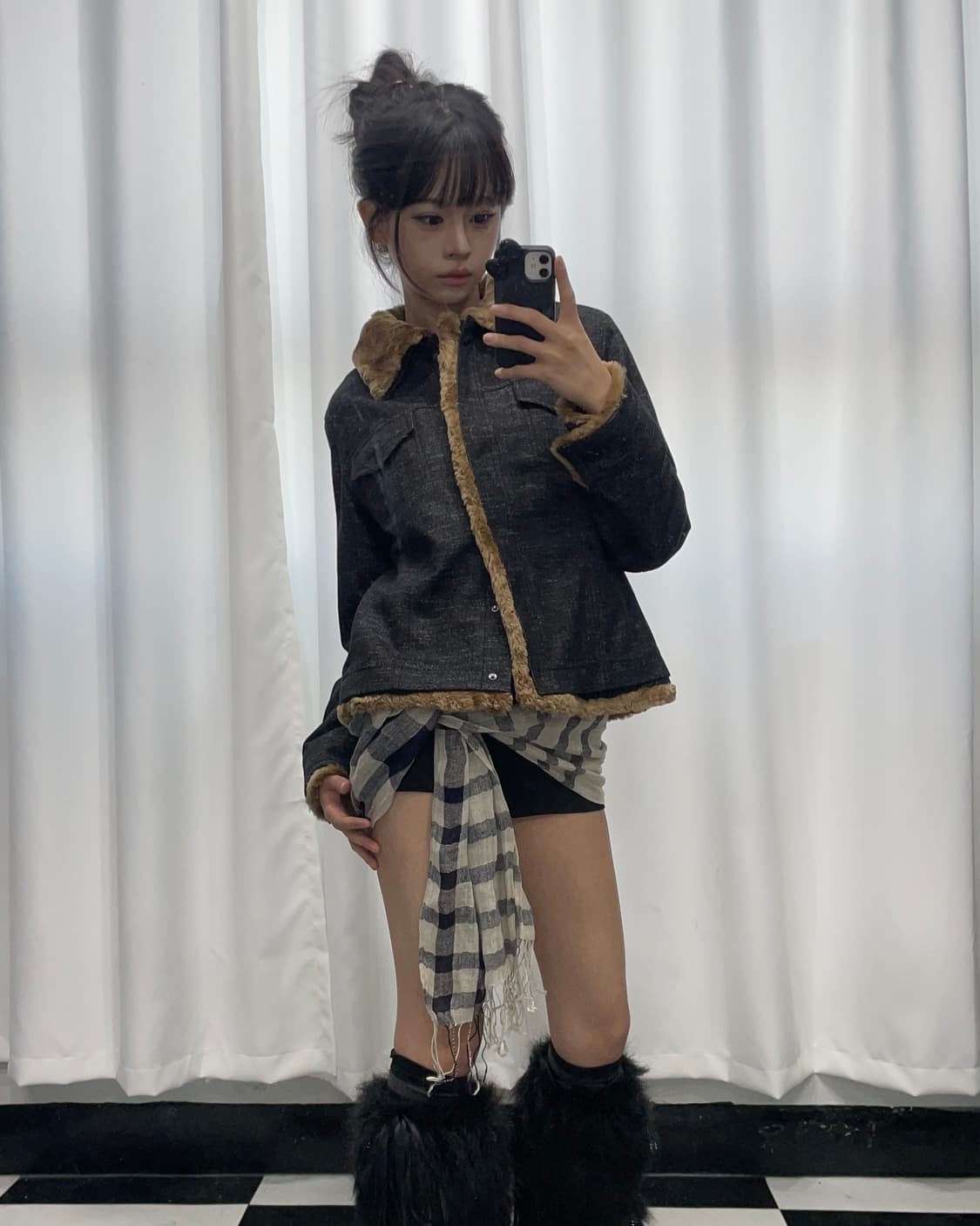  🎸다크 그레이 데님 쉐르파 자켓🎸 상품이미지2