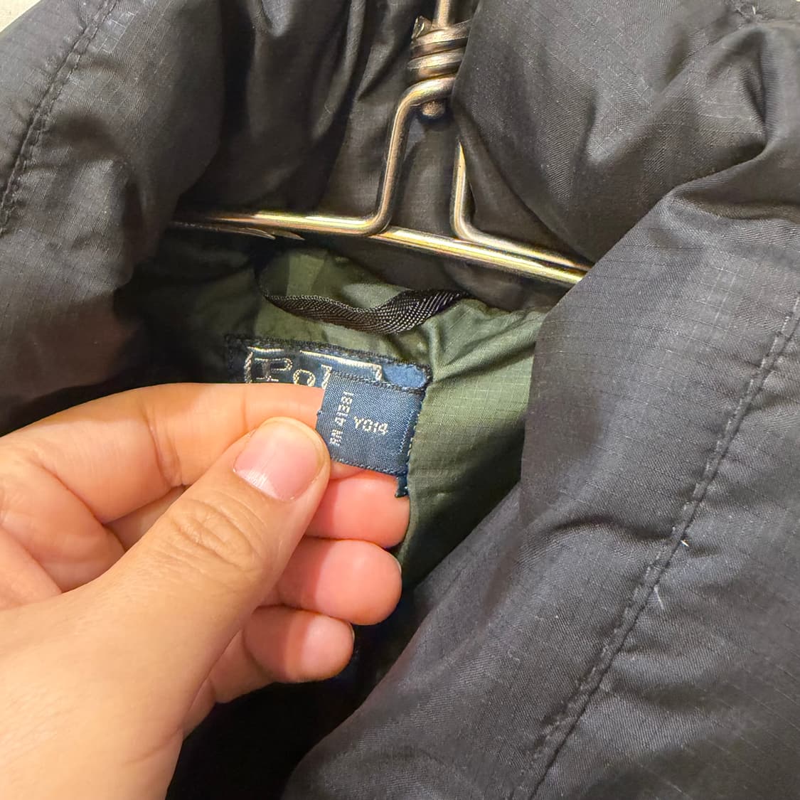 폴로 랄프로렌 블랙/카키 패딩 점퍼  상품이미지5