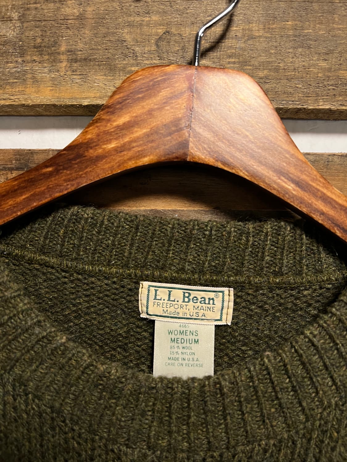 [M]90's 엘엘빈 우먼스 Made in USA 차콜그레이 울 니트 상품이미지2