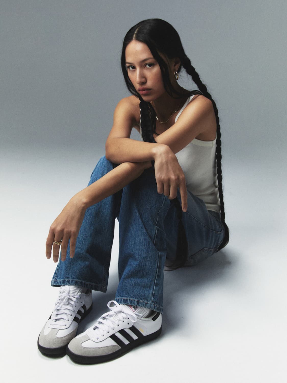 글로니 93 미드 라이즈 루즈핏 진 xs 상품이미지2