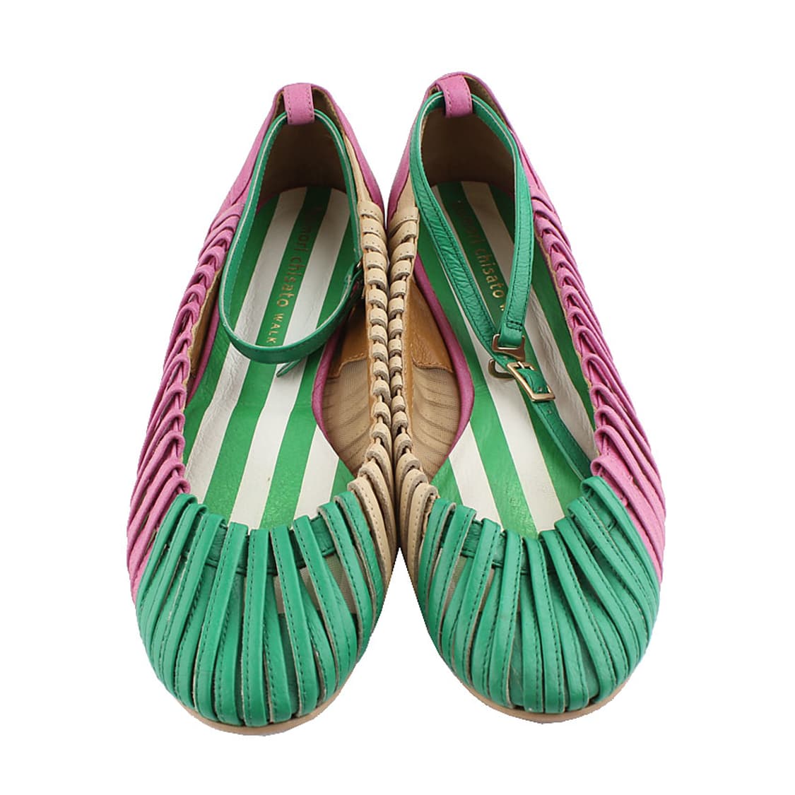 츠모리 컬러블록 위빙 앵클스트랩 플랫슈즈 23 상품이미지2