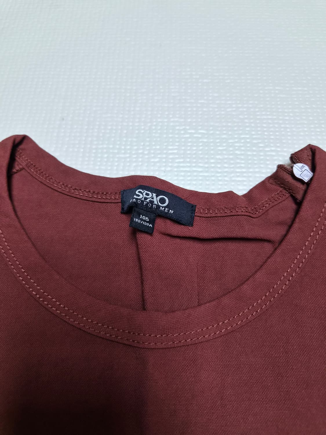 스파오포맨 SPAO for men 솔리드 반팔티셔츠 105 브릭브라운 상품이미지6