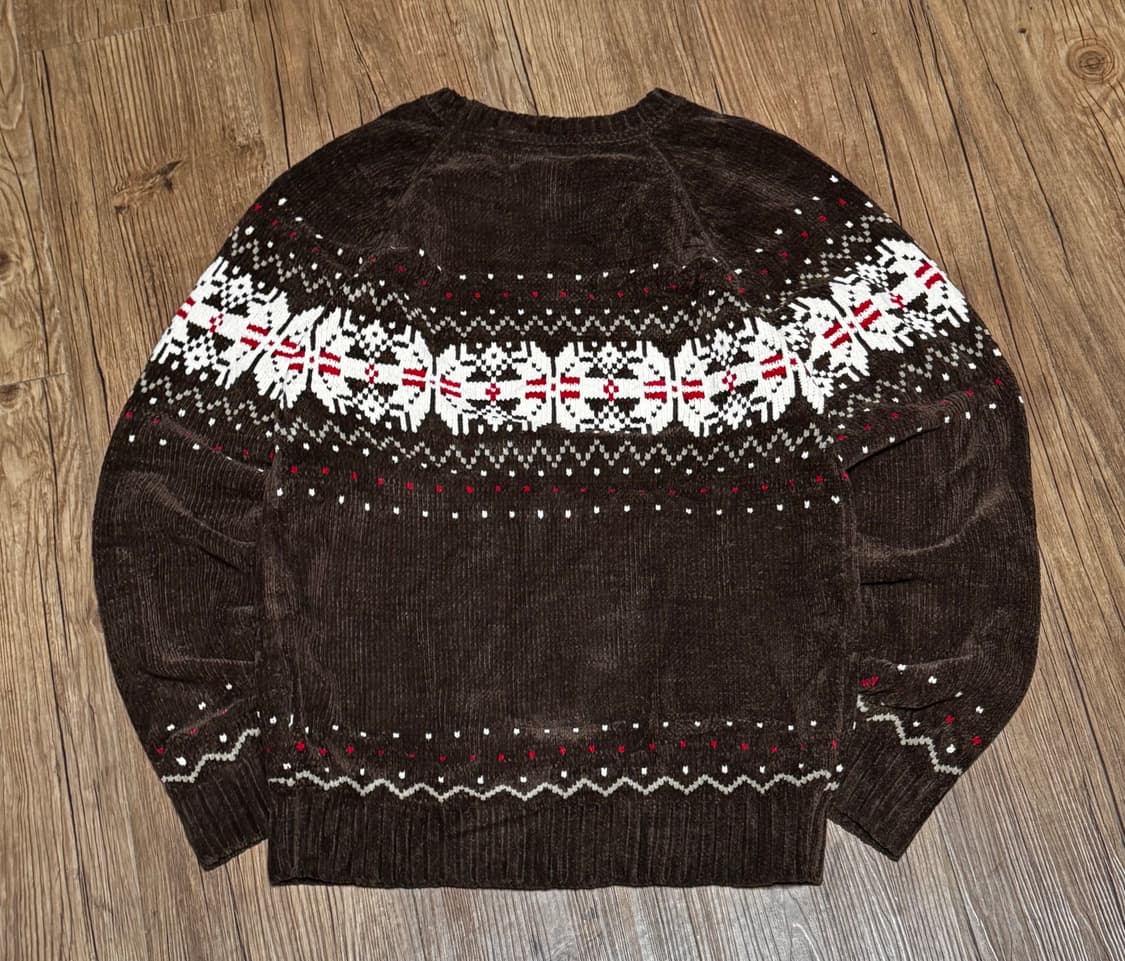 네이리스 브라운 벨벳 오버핏 니트 스웨터 상품이미지3