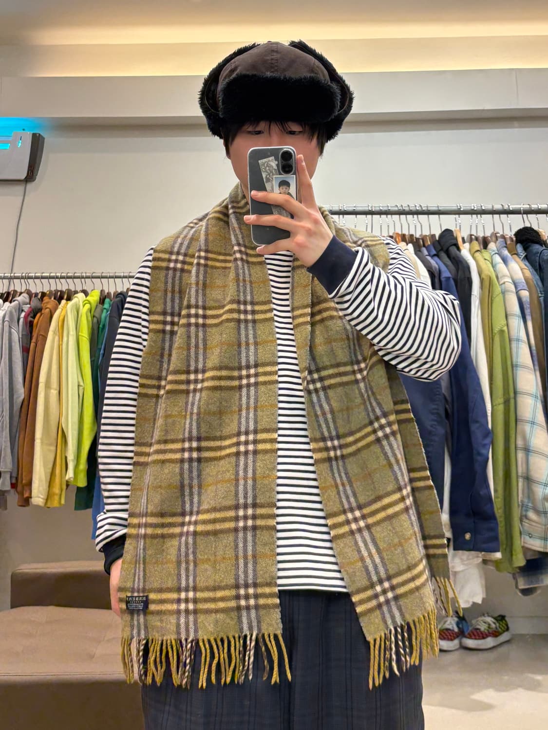 버버리 울 체크 머플러 상품이미지8