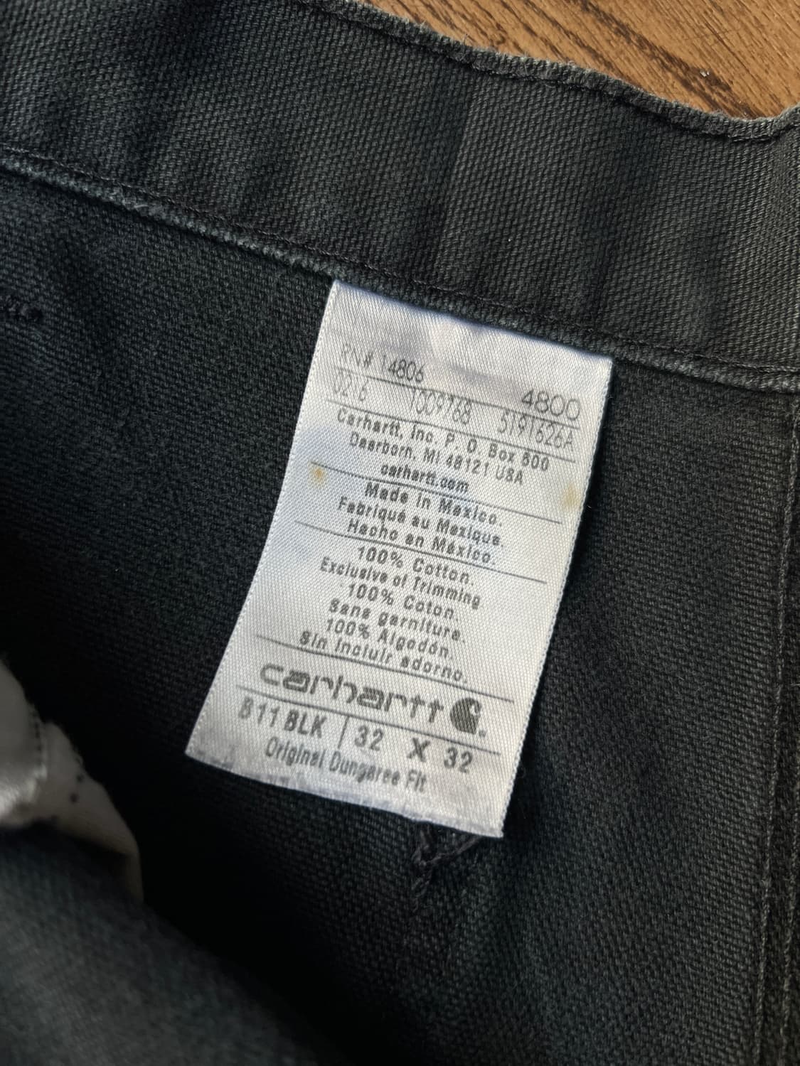[32]칼하트 USA 하드 페이딩 블랙 싱글니 워크팬츠 상품이미지4