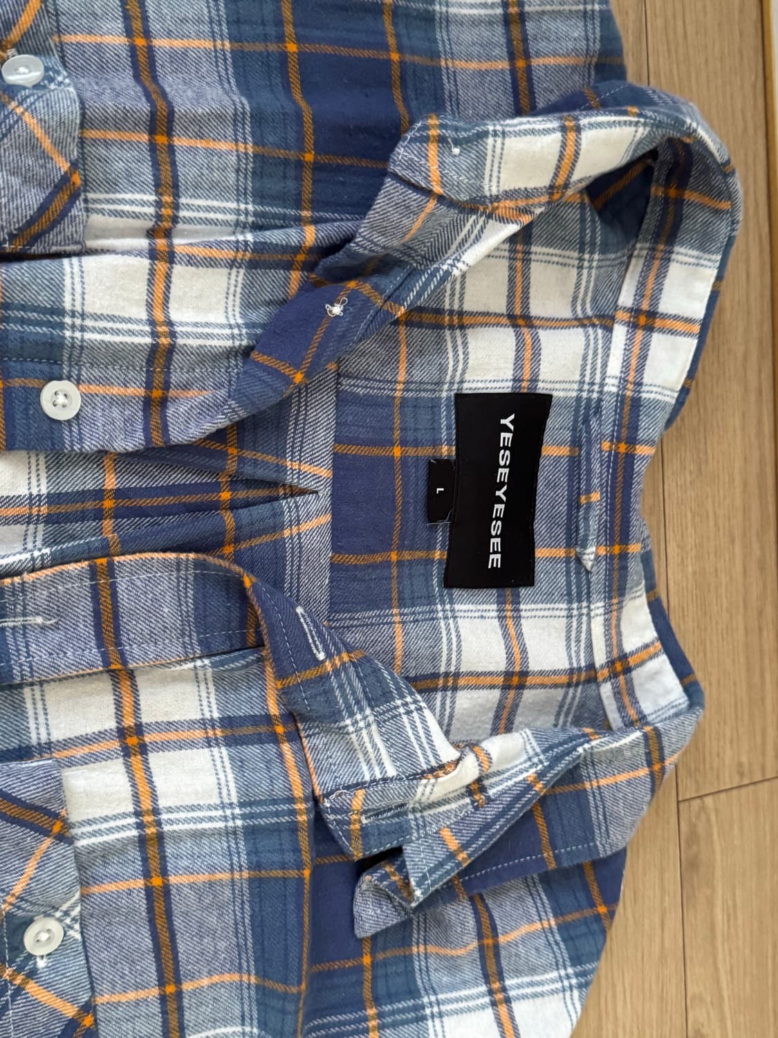 Yeseyesee 예스아이씨 플란넬 체크 셔츠 블루 상품이미지6