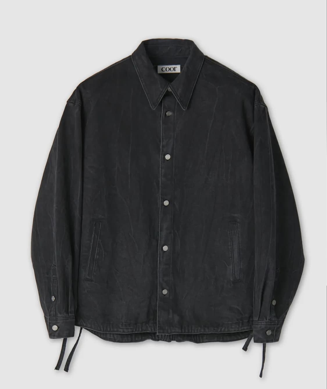 쿠어 링클 이펙트 아우터 셔츠 블랙 L 상품이미지2