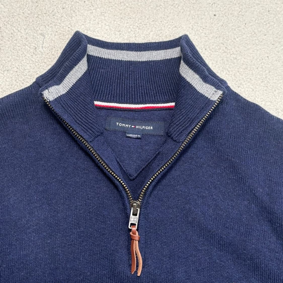 TOMMY HILFIGER 하프 집업 니트 네이비 M 상품이미지5