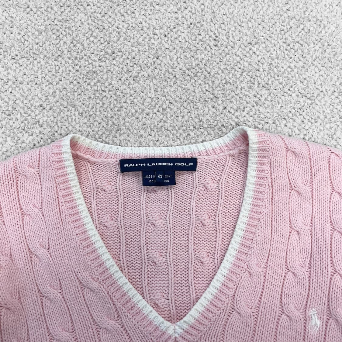 폴로 랄프로렌 우먼스 케이블 브이넥 니트 핑크 상품이미지4