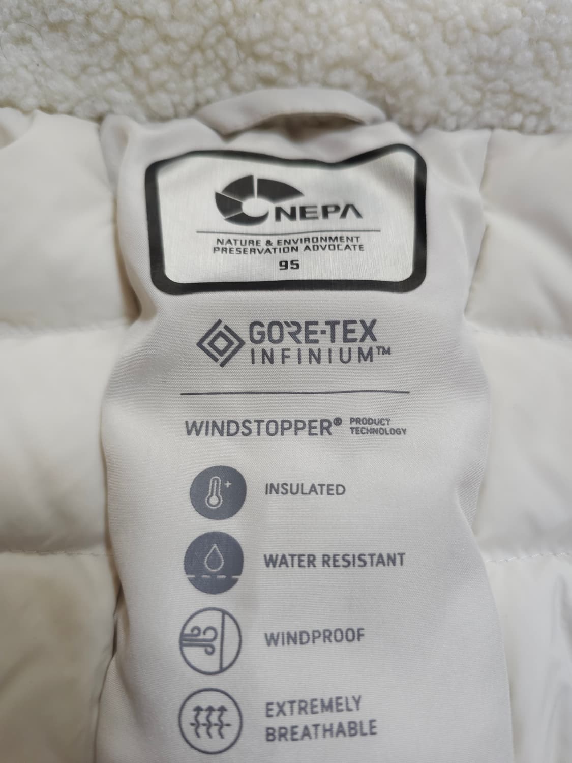 네파 구스다운 고어텍스 패딩 아이보리 95 상품이미지8