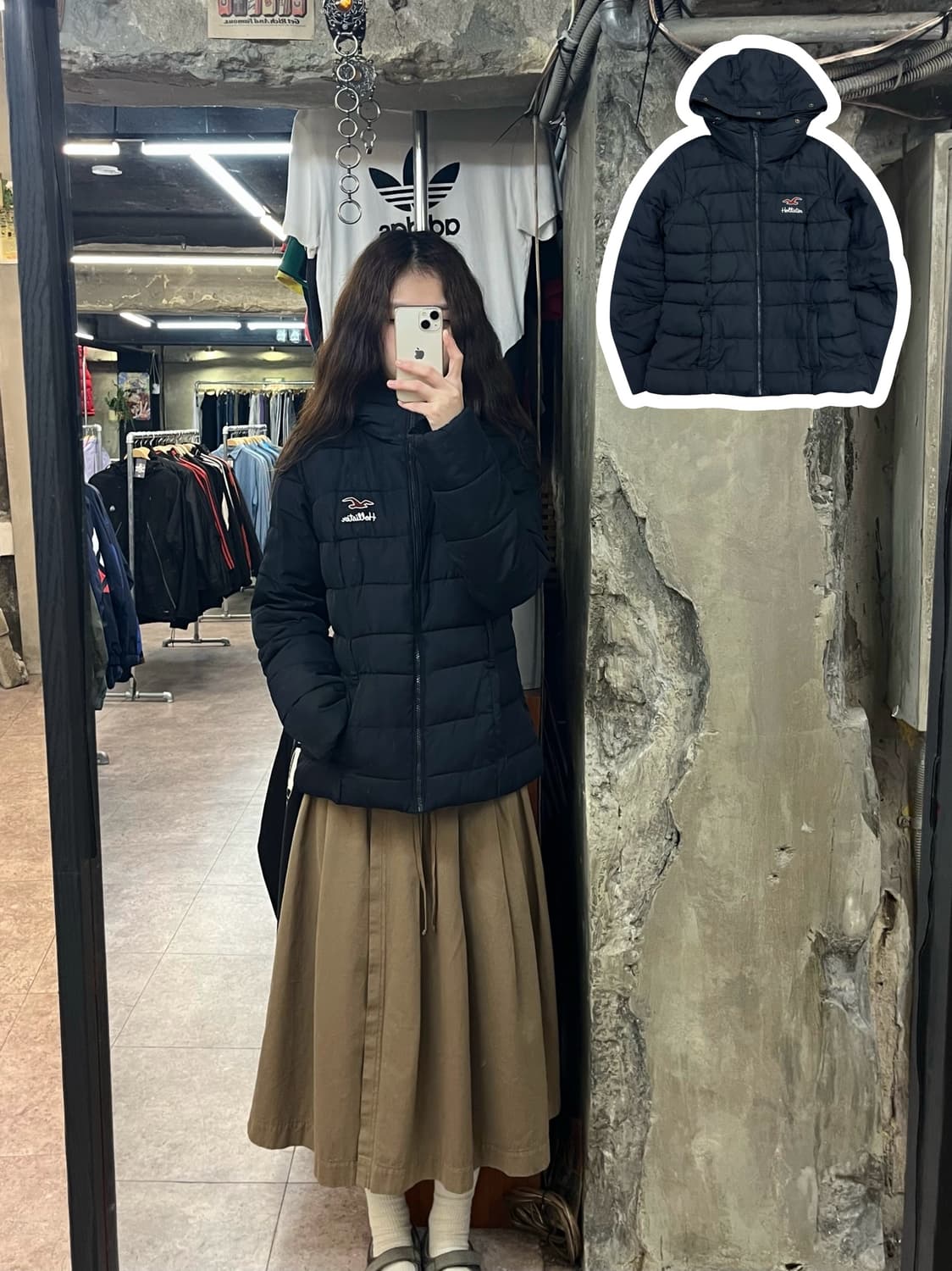 홀리스터 후드 패딩 자켓 블랙 M #csz2476 상품이미지1