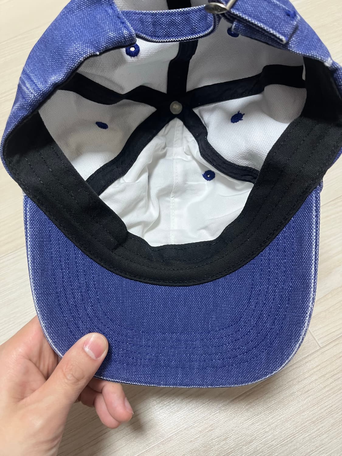 [슈프림] 피그먼트 캔버스 S 로고 6-패널 캡 네이비 -23SS 상품이미지5