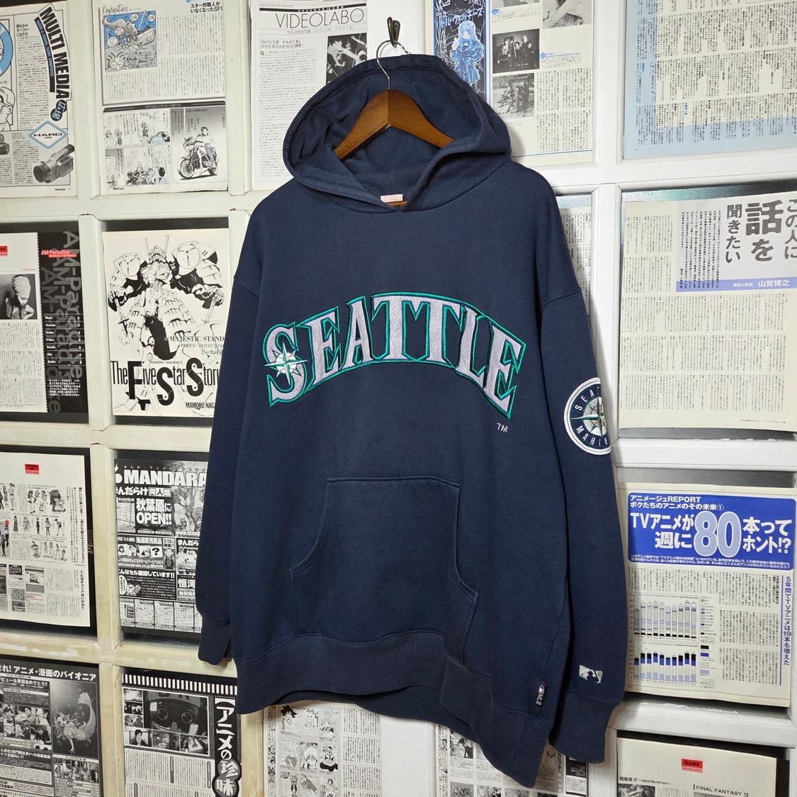 JPN 엠엘비 네이비 시애틀 매리너스 후드티 상품이미지1