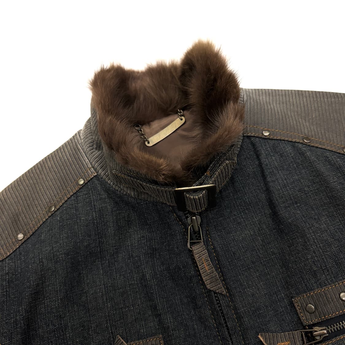 폭스퍼 Y2K 레더도킹 펑크 집업 자켓 상품이미지4