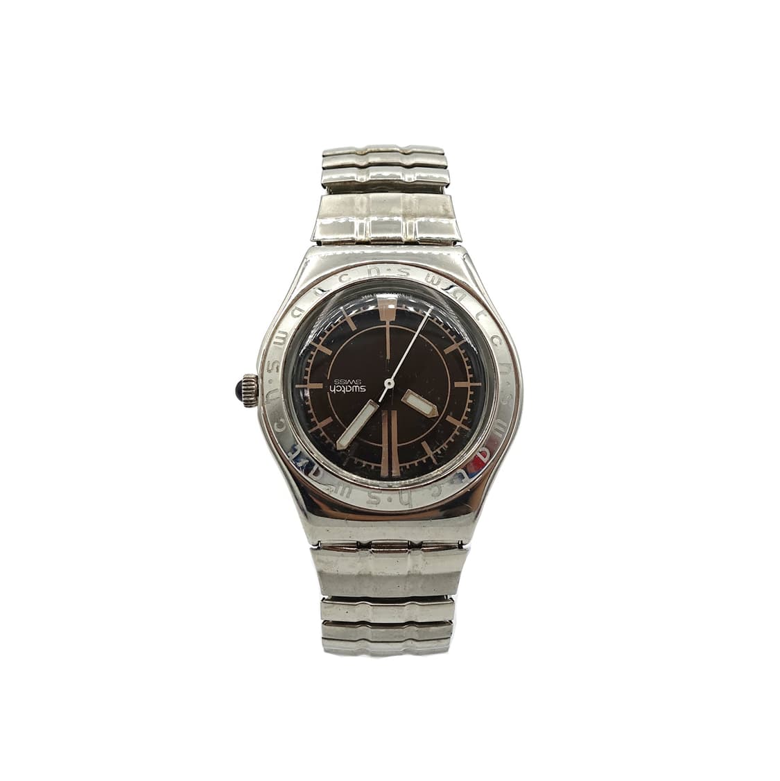 SWATCH 빈티지 스와치 아이러니 실버 익스팬션 메탈 손목시계  상품이미지1