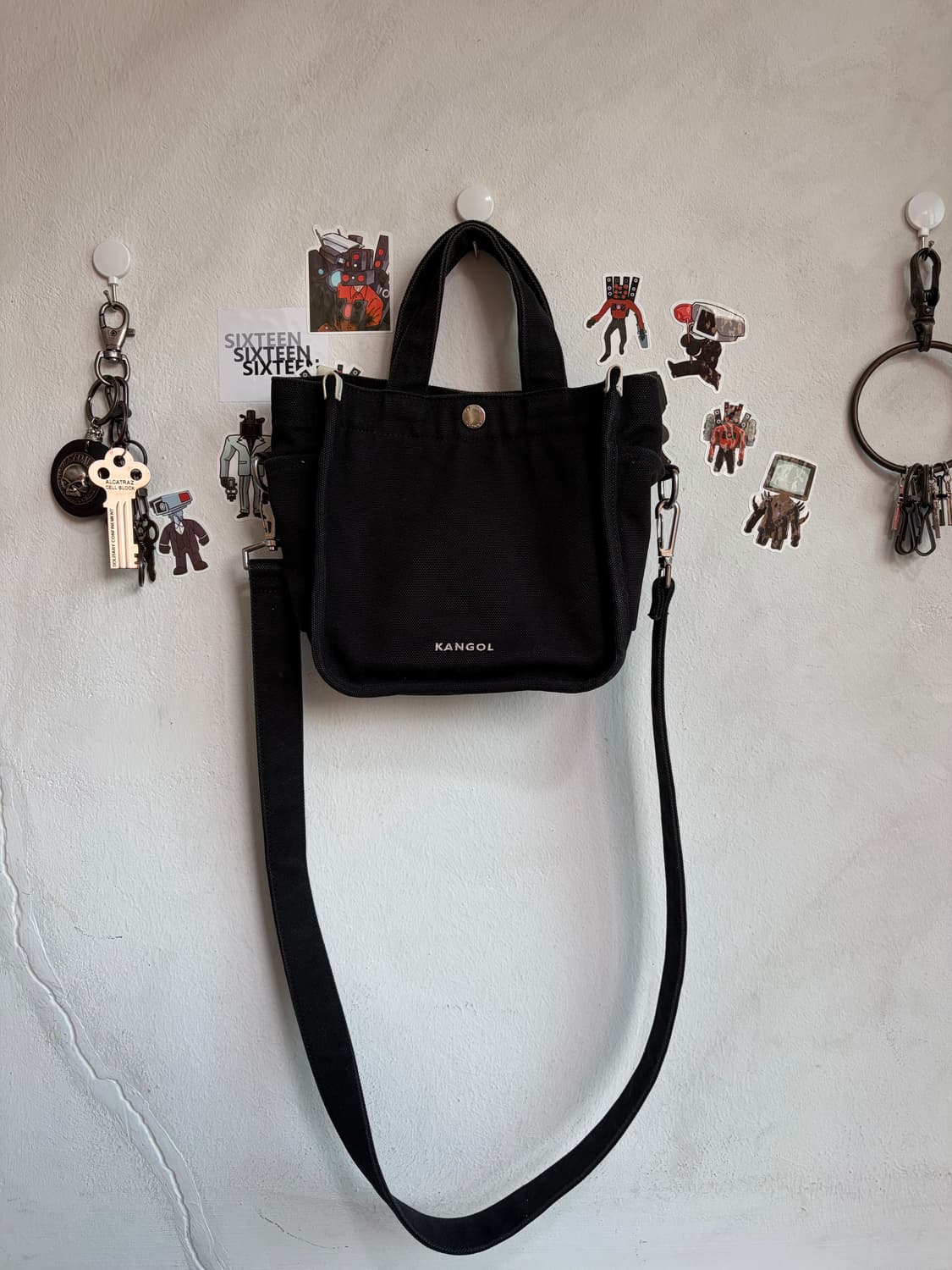 캉골 미니 토트백(크로스백) 블랙 상품이미지2