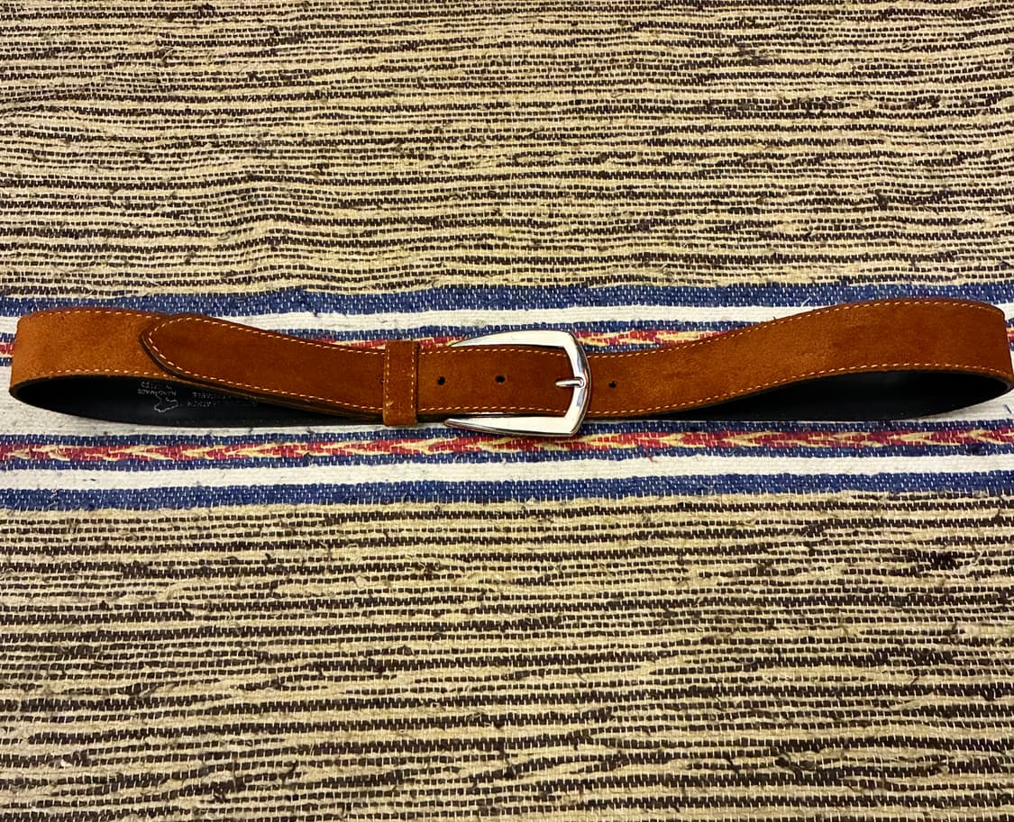 (30~33)Italy 베라펠레 이태리 레더 스웨이드 웨스턴벨트 브라운 상품이미지1