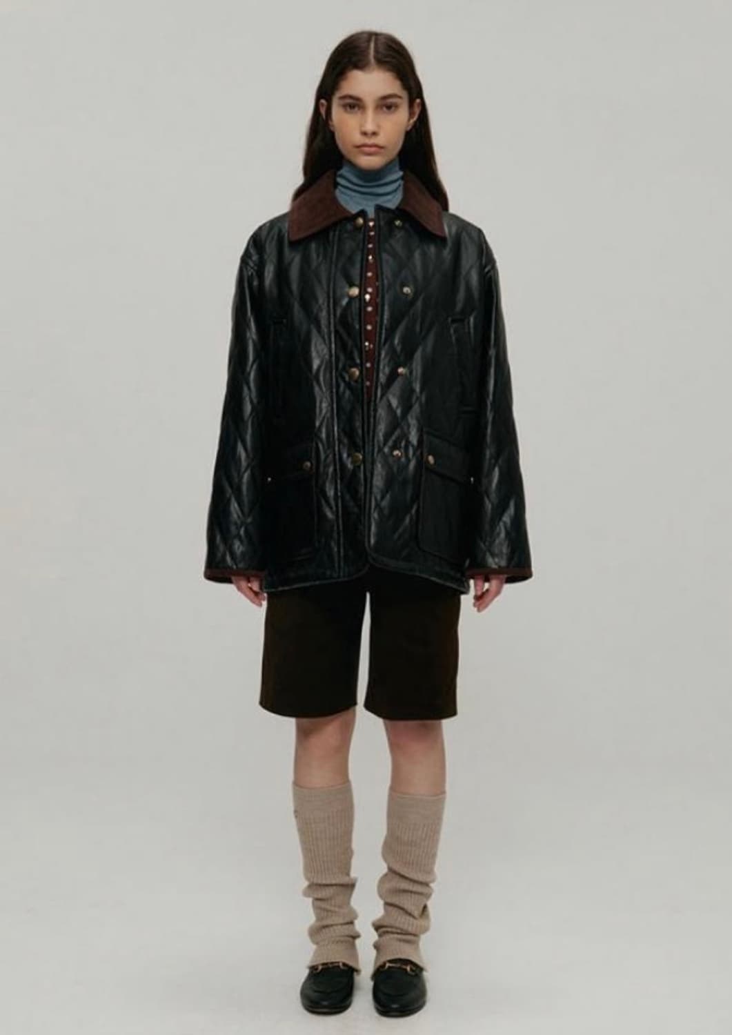 앳코너 차정원 레더 퀄팅 자켓 블랙 상품이미지5