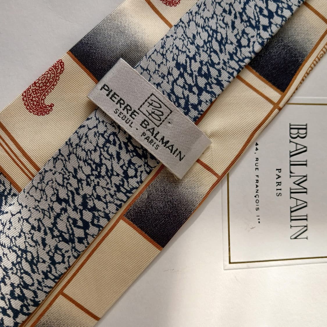 피에르 발망 베이지 믹스 패턴 넥타이 9.7cm A+등급 A19708
 상품이미지7